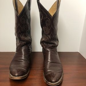 JUSTIN #P7765 Dark Brown Mens Western Boots SZ 8D
